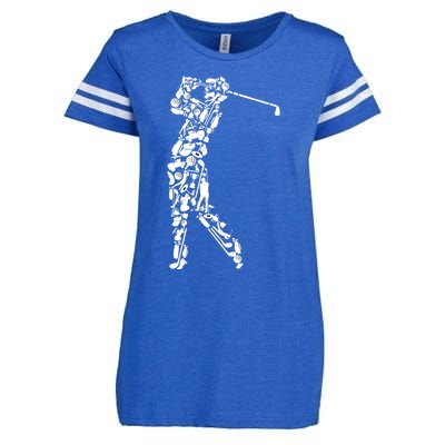 Golfer Silhouette Filled With Golf Things Gift Enza Ladies Jersey Football T-Shirt