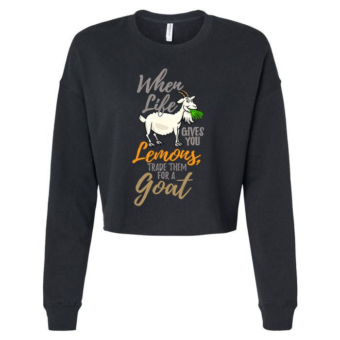 Goat Stuff For Goat Lovers | Farm Animal Meme Pun Funny Goat Cropped Pullover Crew
