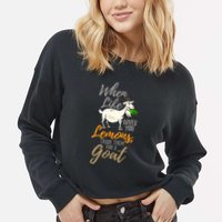 Goat Stuff For Goat Lovers | Farm Animal Meme Pun Funny Goat Cropped Pullover Crew