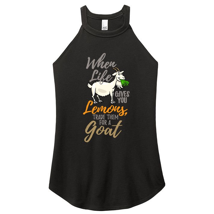 Goat Stuff For Goat Lovers | Farm Animal Meme Pun Funny Goat Women's Perfect Tri Rocker Tank