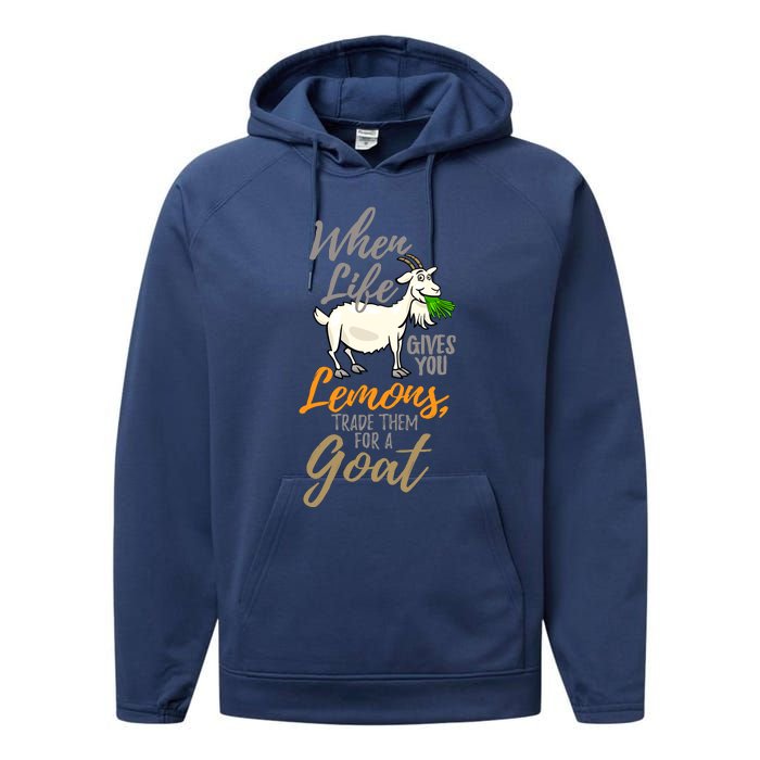 Goat Stuff For Goat Lovers | Farm Animal Meme Pun Funny Goat Performance Fleece Hoodie