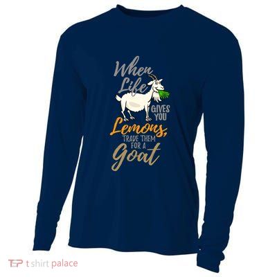 Goat Stuff For Goat Lovers | Farm Animal Meme Pun Funny Goat Cooling Performance Long Sleeve Crew