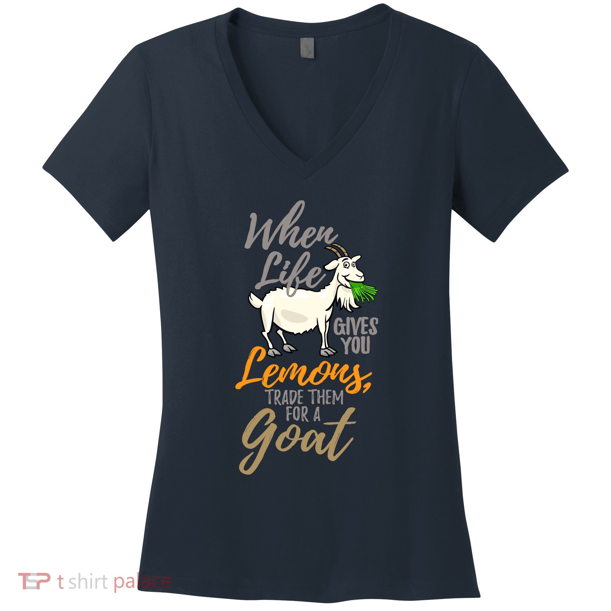 Goat Stuff For Goat Lovers | Farm Animal Meme Pun Funny Goat Women's V-Neck T-Shirt