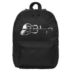 Guitarist Shark Fish Angler Fishing I Funny Guitar Player 16 in Basic Backpack