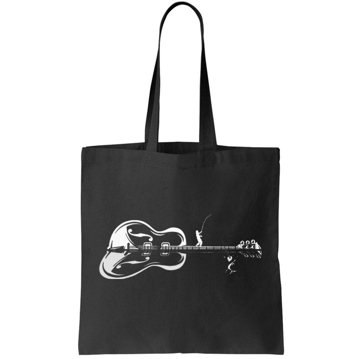 Guitarist Shark Fish Angler Fishing I Funny Guitar Player Tote Bag