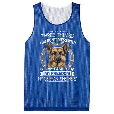 Ger Shepherd Funny Gift Funny Gift Three Things You Don't Mess Funny Gift Mesh Reversible Basketball Jersey Tank