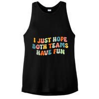 Groovy style Funny Football, I Just Hope Both Teams Have Fun Ladies PosiCharge Tri-Blend Wicking Tank