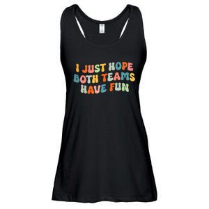 Groovy style Funny Football, I Just Hope Both Teams Have Fun Ladies Essential Flowy Tank