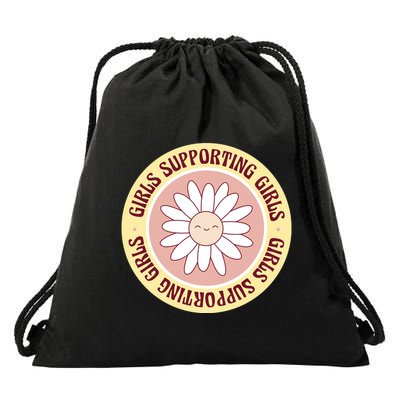 Girls Supporting Girls Sunflower Feminist Drawstring Bag