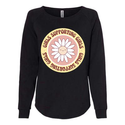 Girls Supporting Girls Sunflower Feminist Womens California Wash Sweatshirt