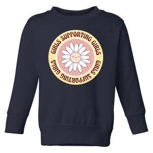 Girls Supporting Girls Sunflower Feminist Toddler Sweatshirt