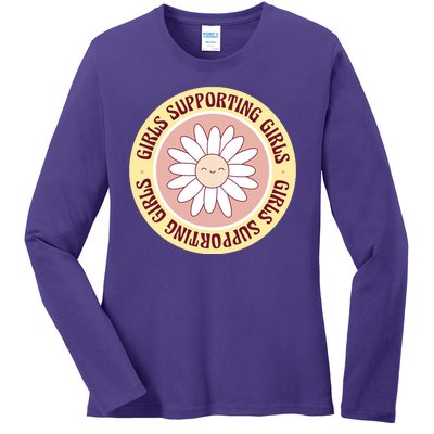 Girls Supporting Girls Sunflower Feminist Ladies Long Sleeve Shirt