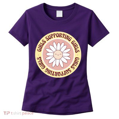 Girls Supporting Girls Sunflower Feminist Women's T-Shirt