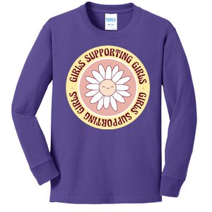 Girls Supporting Girls Sunflower Feminist Kids Long Sleeve Shirt