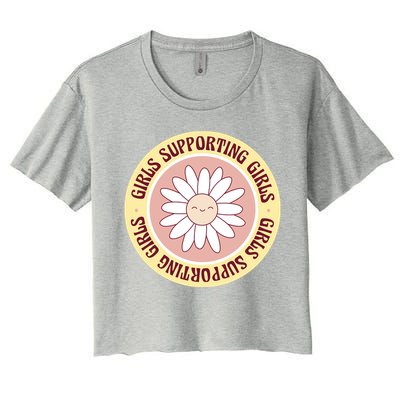 Girls Supporting Girls Sunflower Feminist Women's Crop Top Tee