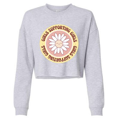 Girls Supporting Girls Sunflower Feminist Cropped Pullover Crew