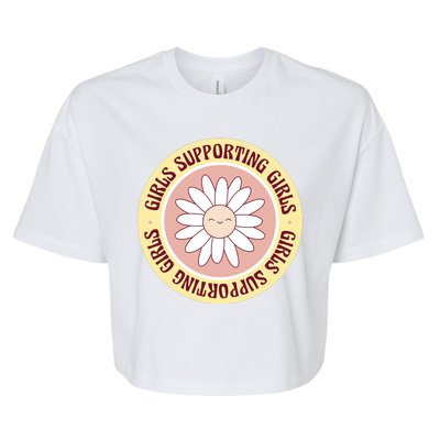 Girls Supporting Girls Sunflower Feminist Bella+Canvas Jersey Crop Tee