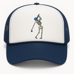 Golfer Skeleton Golf Player Halloween Costume Funny Dad Trucker Hat