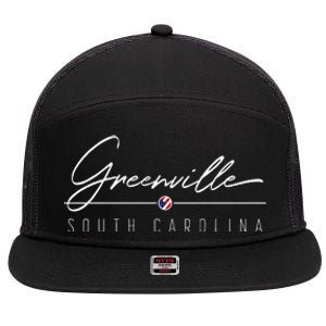 Greenville Sc 7 Panel Mesh Trucker Snapback Hat