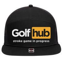Golfhub Stroke Game In Progress 7 Panel Mesh Trucker Snapback Hat