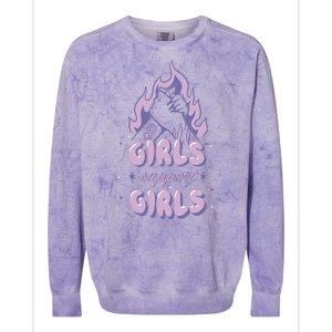 Girls Support Girls Feminism Colorblast Crewneck Sweatshirt