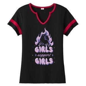 Girls Support Girls Feminism Ladies Halftime Notch Neck Tee