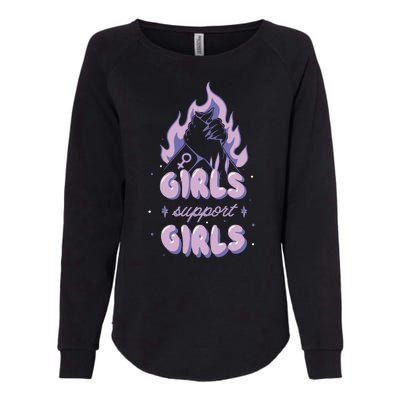 Girls Support Girls Feminism Womens California Wash Sweatshirt