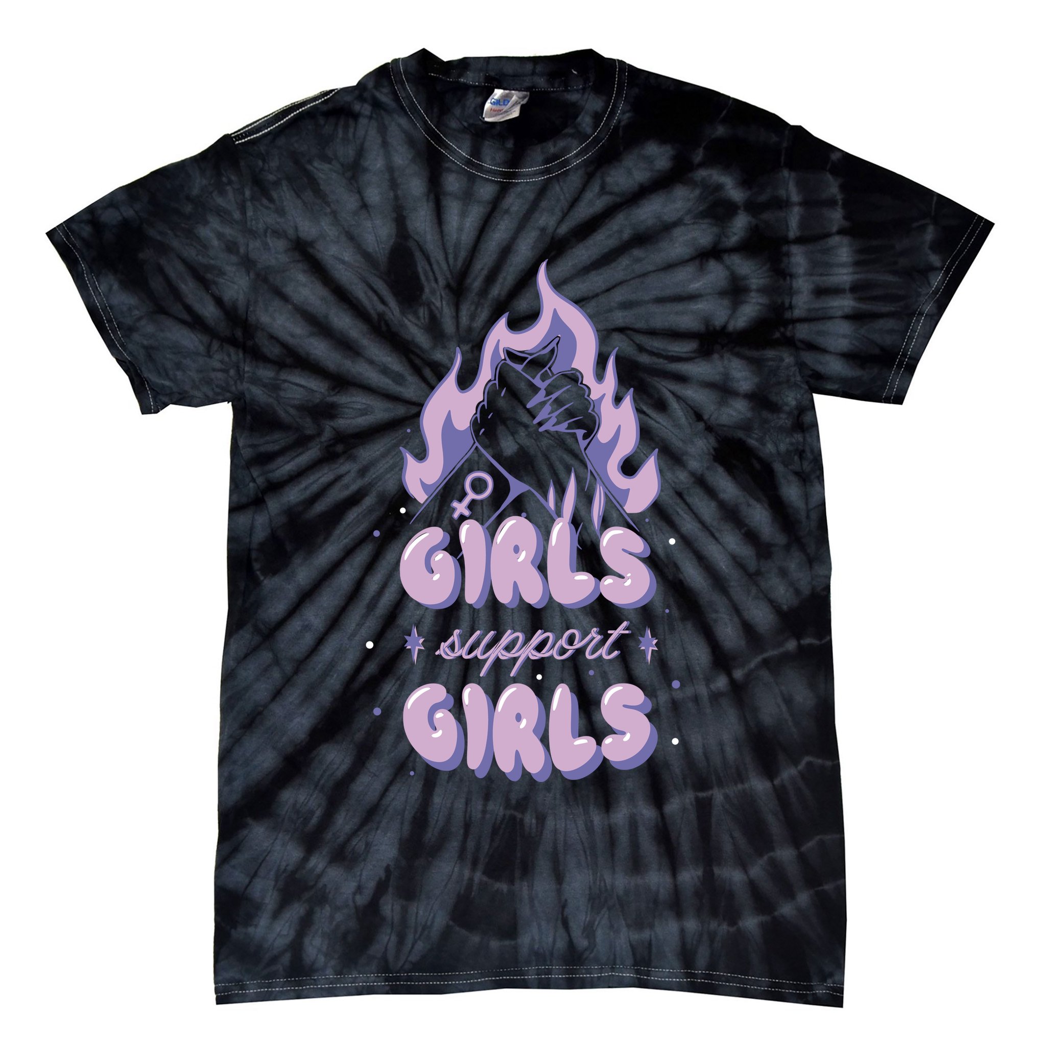 Girls Support Girls Feminism Tie-Dye T-Shirt