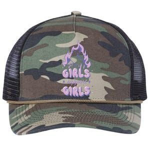 Girls Support Girls Feminism Retro Rope Trucker Hat Cap