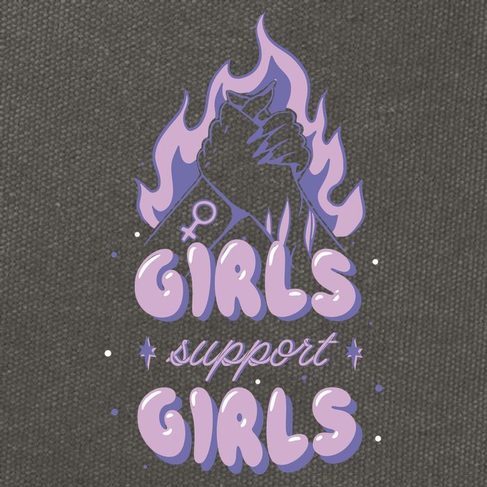 Girls Support Girls Feminism Cotton Canvas Backpack