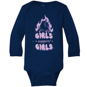 Girls Support Girls Feminism Baby Long Sleeve Bodysuit