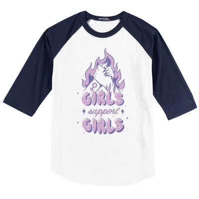 Girls Support Girls Feminism Baseball Sleeve Shirt