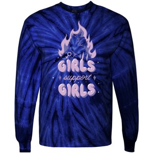 Girls Support Girls Feminism Tie-Dye Long Sleeve Shirt