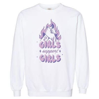 Girls Support Girls Feminism Garment-Dyed Sweatshirt