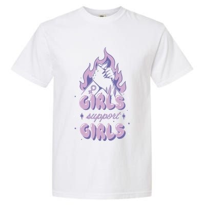Girls Support Girls Feminism Garment-Dyed Heavyweight T-Shirt