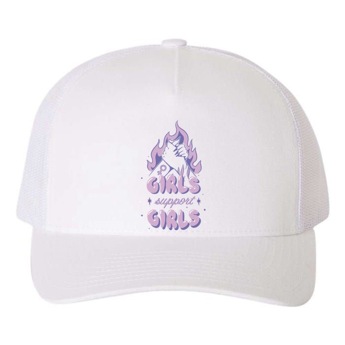 Girls Support Girls Feminism Yupoong Adult 5-Panel Trucker Hat