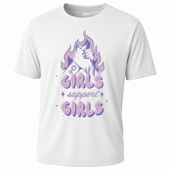 Girls Support Girls Feminism Cooling Performance Crew T-Shirt