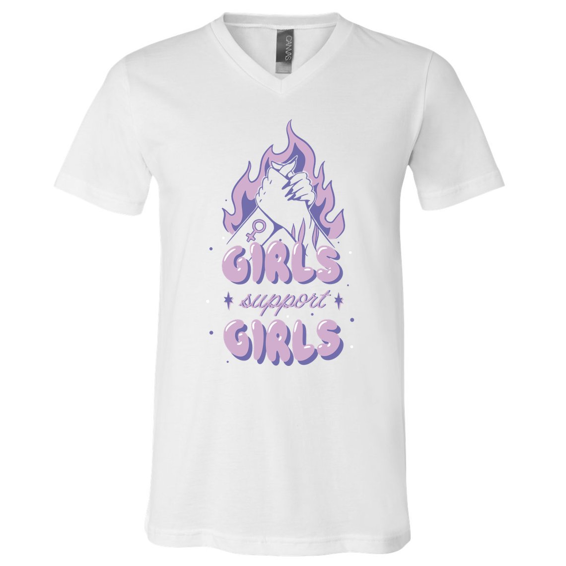 Girls Support Girls Feminism V-Neck T-Shirt