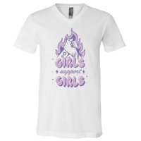 Girls Support Girls Feminism V-Neck T-Shirt