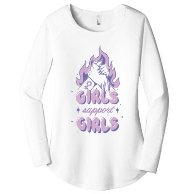 Girls Support Girls Feminism Women's Perfect Tri Tunic Long Sleeve Shirt