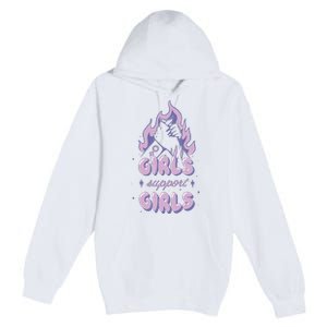 Girls Support Girls Feminism Premium Pullover Hoodie