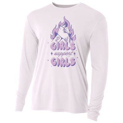 Girls Support Girls Feminism Cooling Performance Long Sleeve Crew