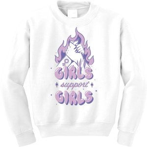 Girls Support Girls Feminism Kids Sweatshirt