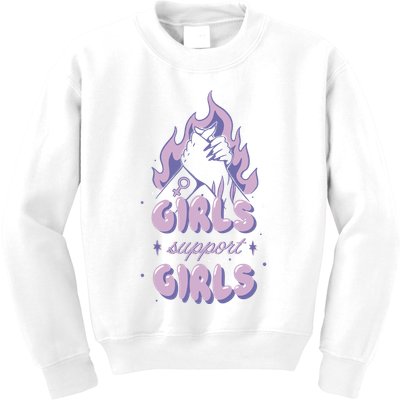 Girls Support Girls Feminism Kids Sweatshirt