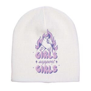 Girls Support Girls Feminism Short Acrylic Beanie