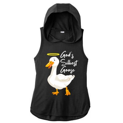 Gods Silliest Goose Ladies PosiCharge Tri-Blend Wicking Draft Hoodie Tank