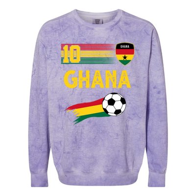 Ghana Soccer Ghanain Football Retro 10 Colorblast Crewneck Sweatshirt