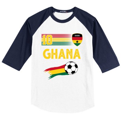 Ghana Soccer Ghanain Football Retro 10 Baseball Sleeve Shirt