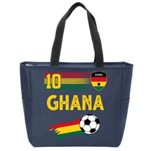 Ghana Soccer Ghanain Football Retro 10 Zip Tote Bag