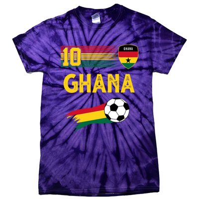 Ghana Soccer Ghanain Football Retro 10 Tie-Dye T-Shirt